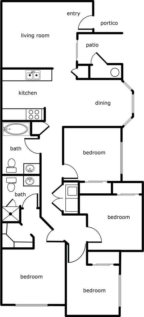 Meadow Vista 4 Bed 2 Bath 1260 SF